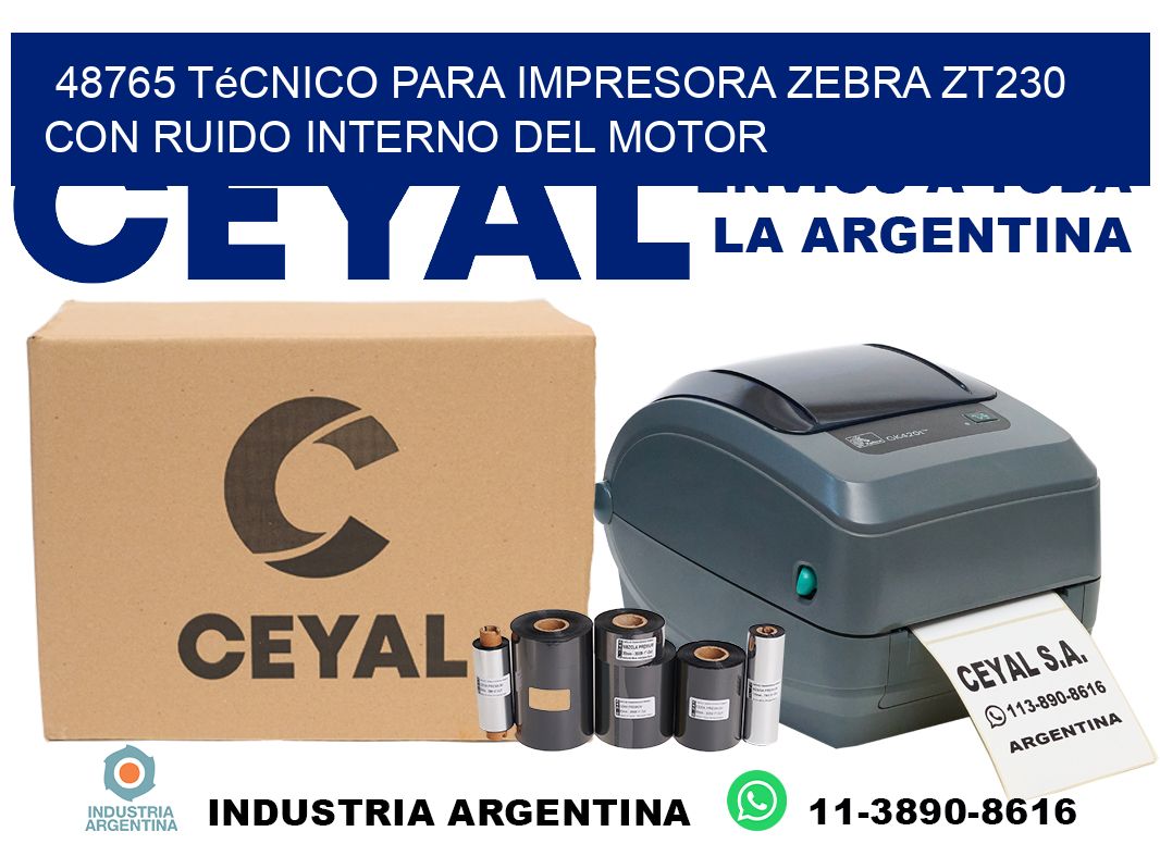 48765 técnico para impresora zebra zt230 con ruido interno del motor