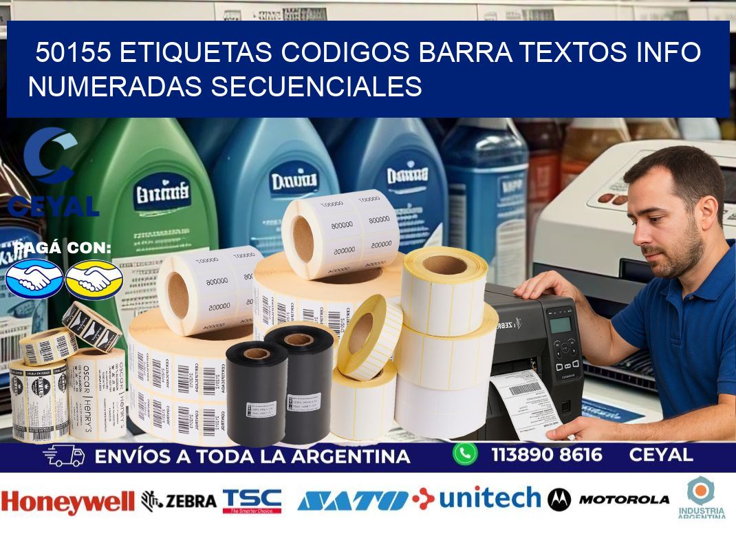 50155 Etiquetas Codigos Barra Textos Info Numeradas Secuenciales