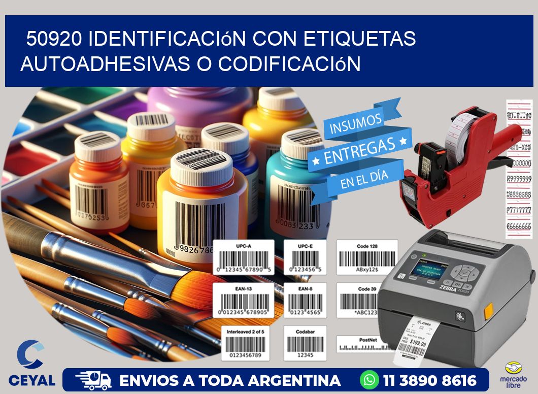 50920 identificación con etiquetas autoadhesivas o codificación