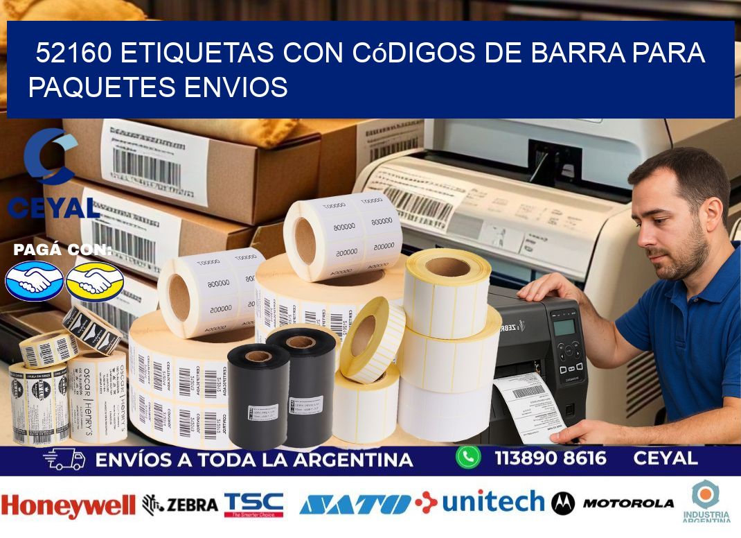 52160 etiquetas con códigos de barra para paquetes envios