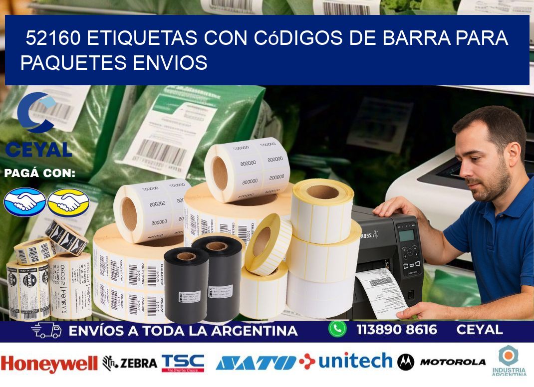 52160 etiquetas con códigos de barra para paquetes envios