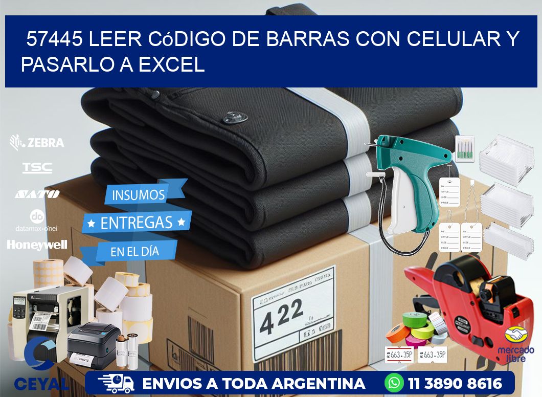 57445 Leer código de barras con celular y pasarlo a Excel