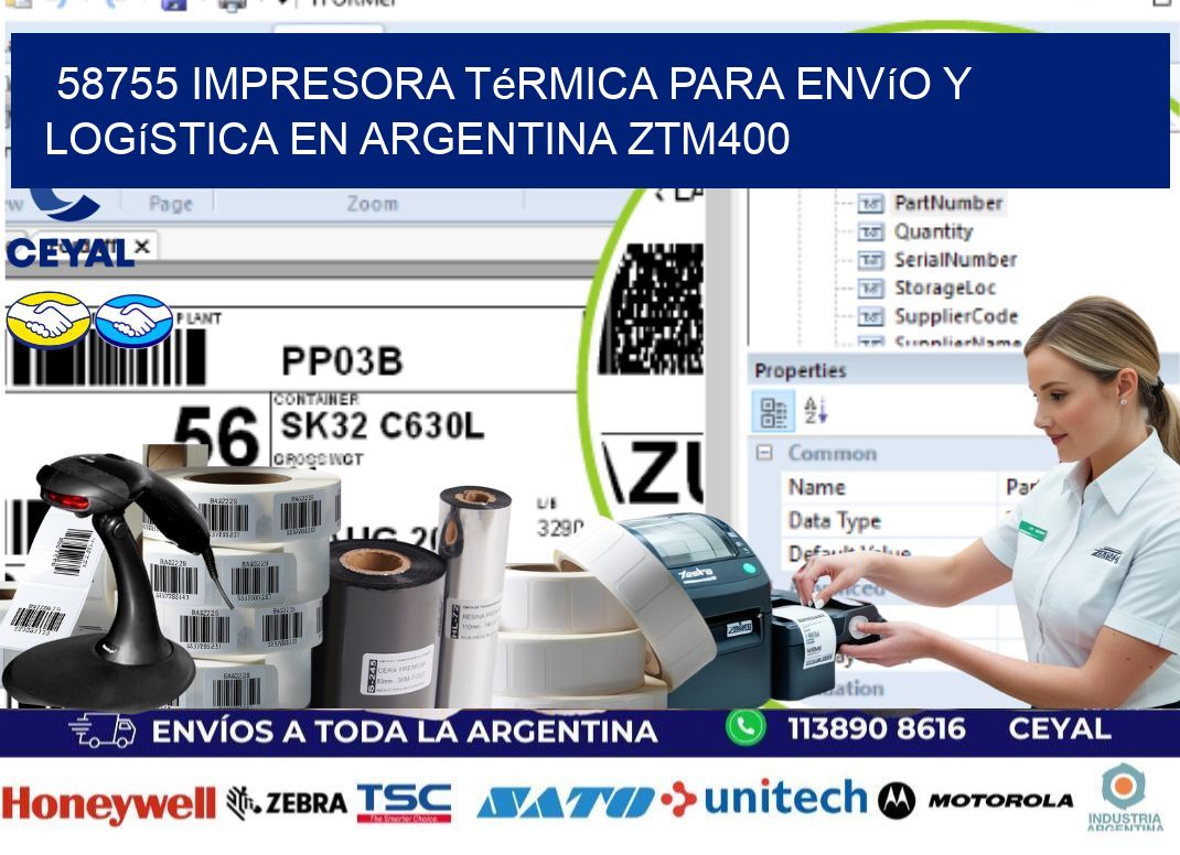 58755 impresora térmica para envío y logística en Argentina ZTM400