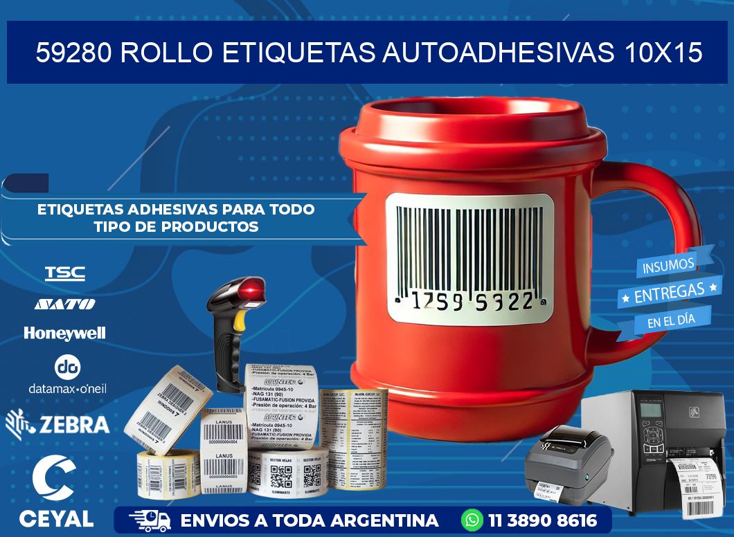 59280 Rollo Etiquetas autoadhesivas 10x15