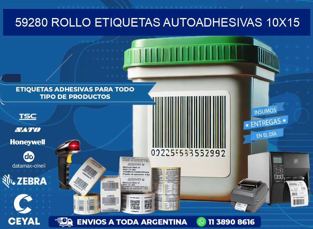 59280 Rollo Etiquetas autoadhesivas 10x15