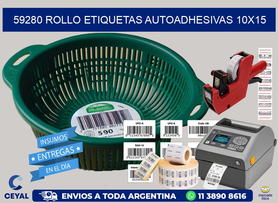 59280 Rollo Etiquetas autoadhesivas 10x15