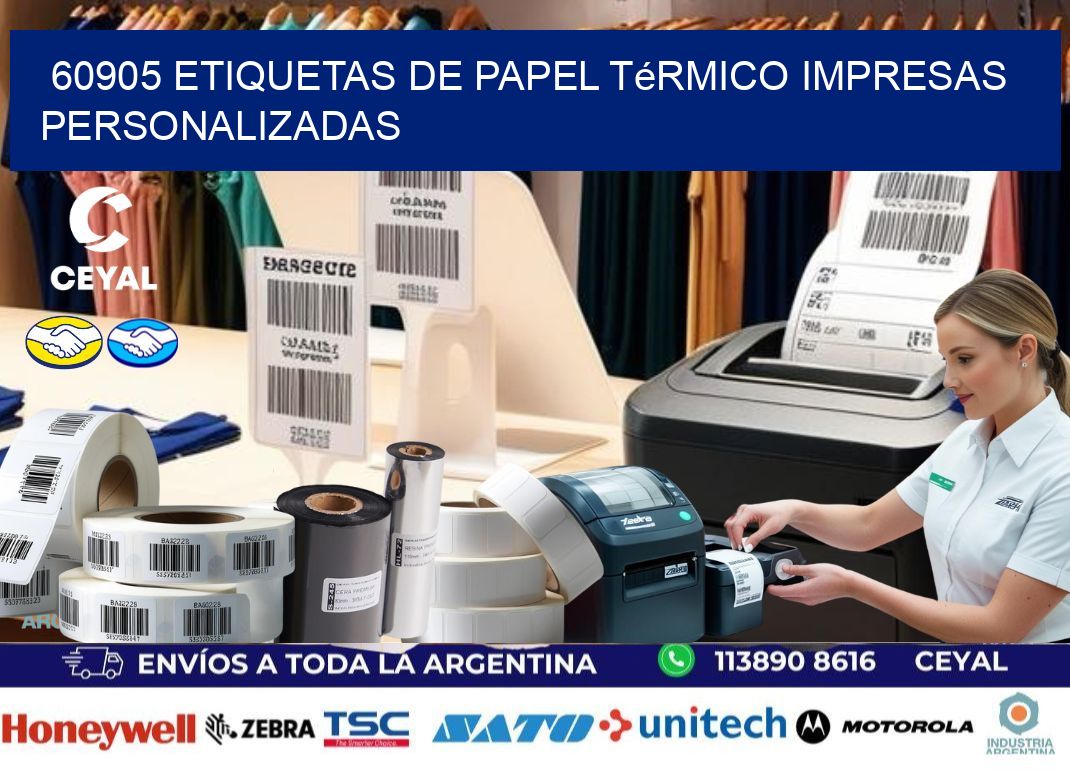 60905 Etiquetas de papel térmico impresas personalizadas