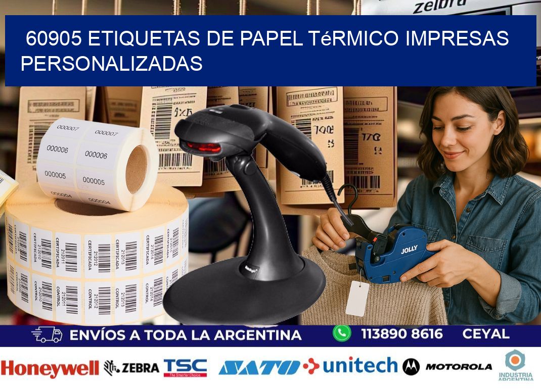 60905 Etiquetas de papel térmico impresas personalizadas