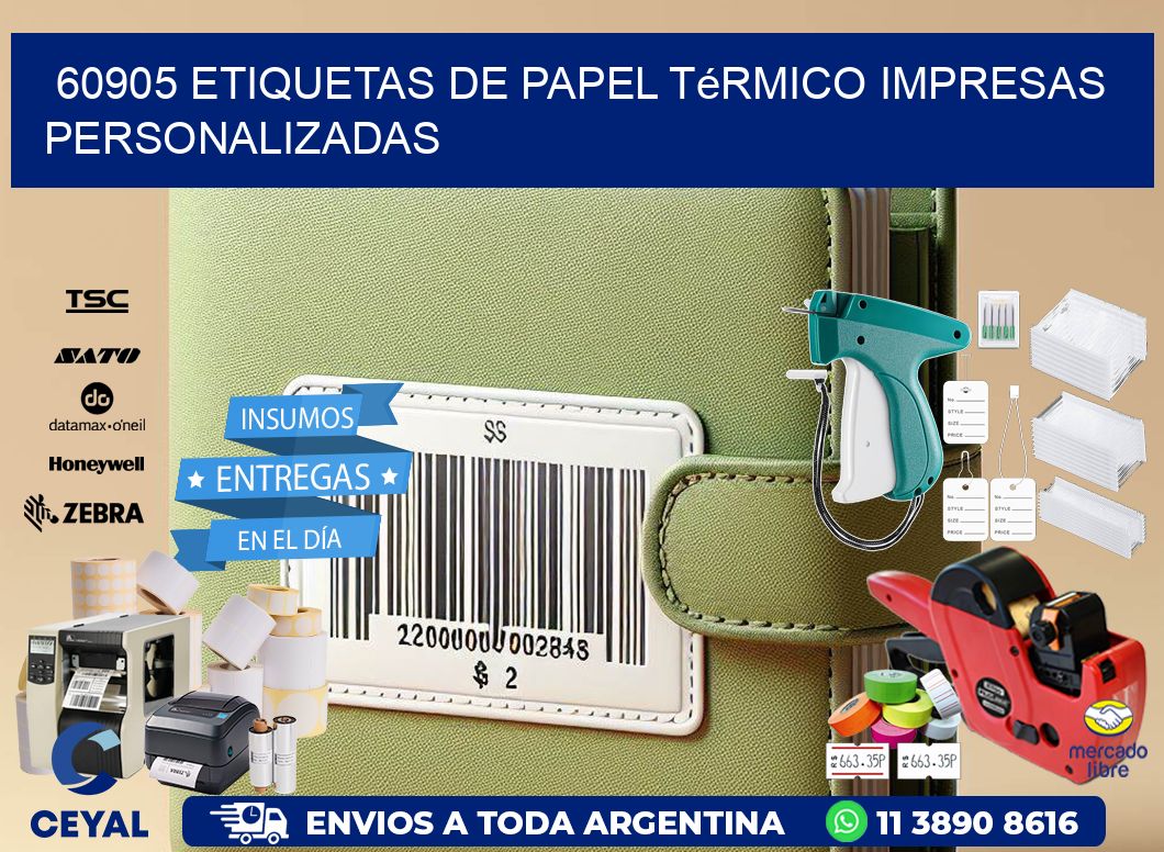 60905 Etiquetas de papel térmico impresas personalizadas