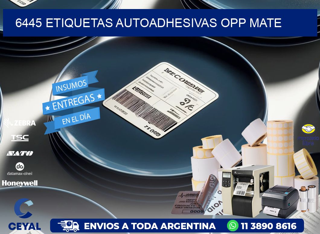 6445 etiquetas autoadhesivas Opp Mate