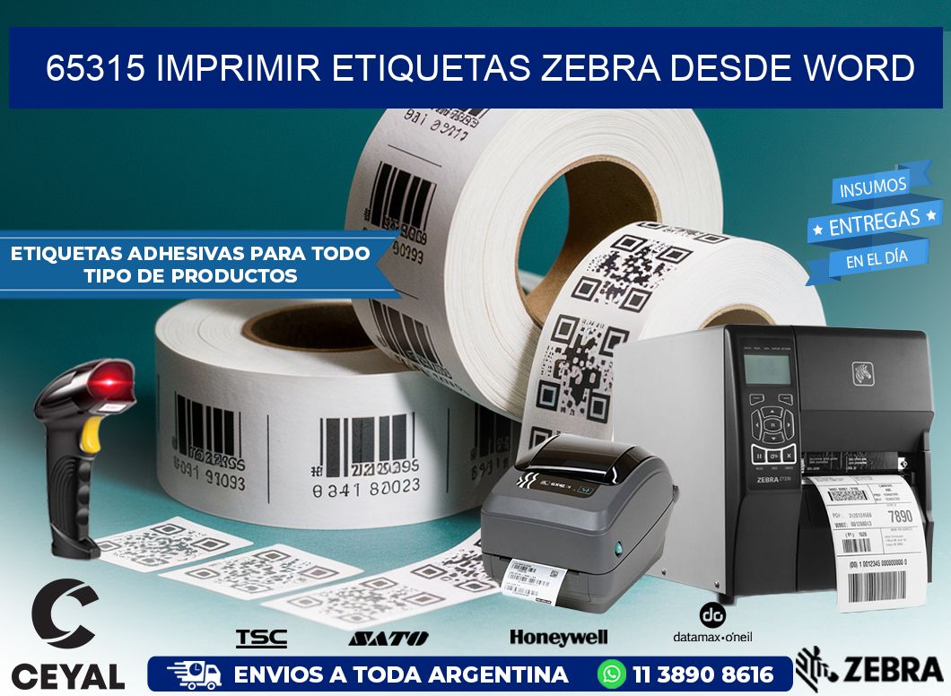 65315 imprimir etiquetas zebra desde word
