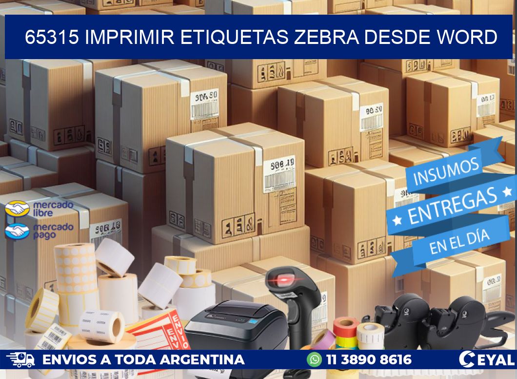 65315 imprimir etiquetas zebra desde word