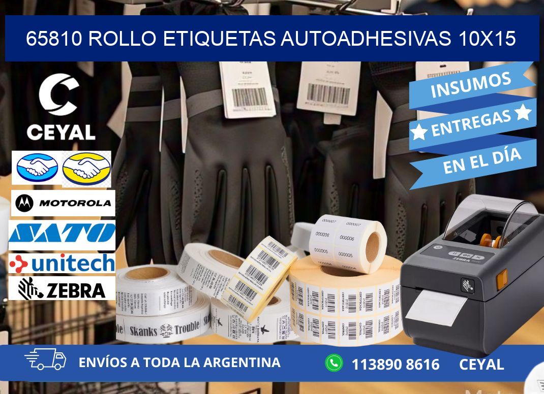 65810 Rollo Etiquetas autoadhesivas 10x15