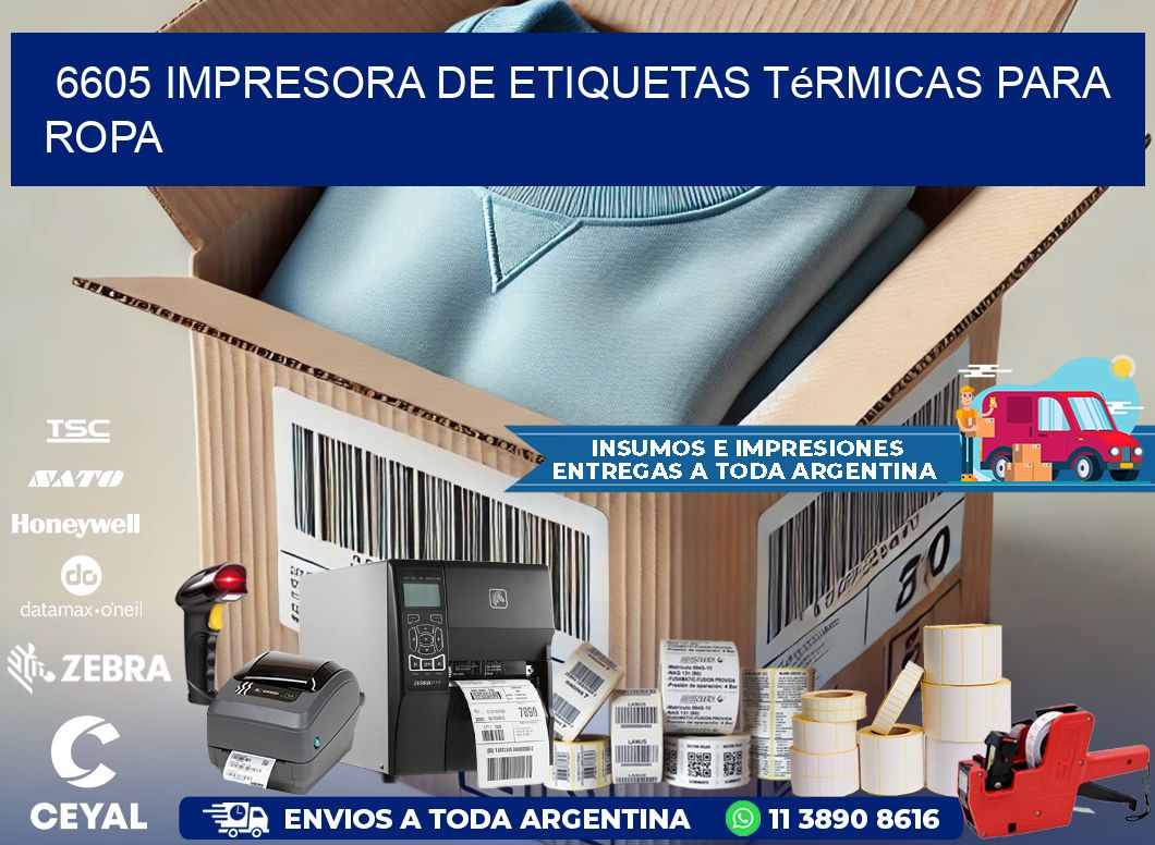 6605 impresora de etiquetas térmicas para ropa