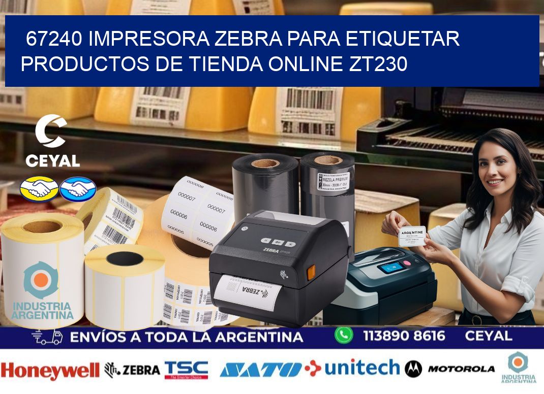 67240 impresora Zebra para etiquetar productos de tienda online ZT230