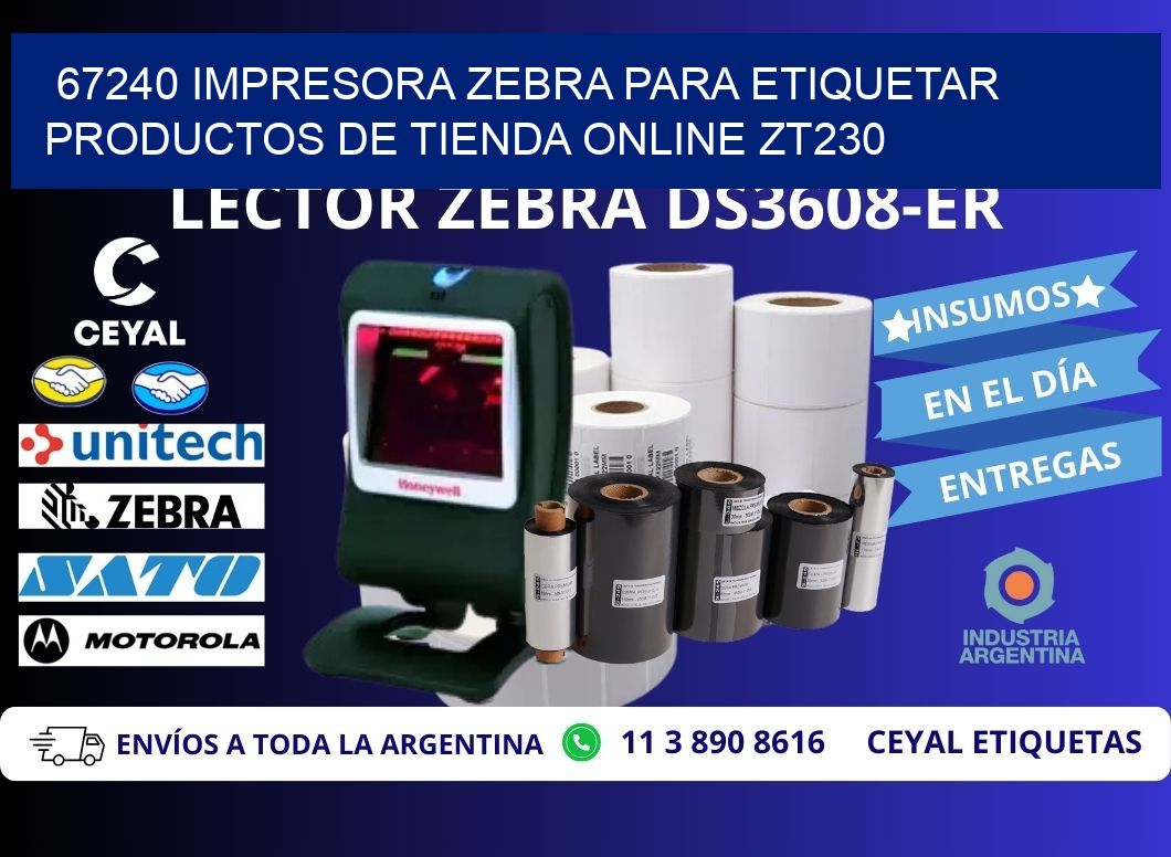 67240 impresora Zebra para etiquetar productos de tienda online ZT230