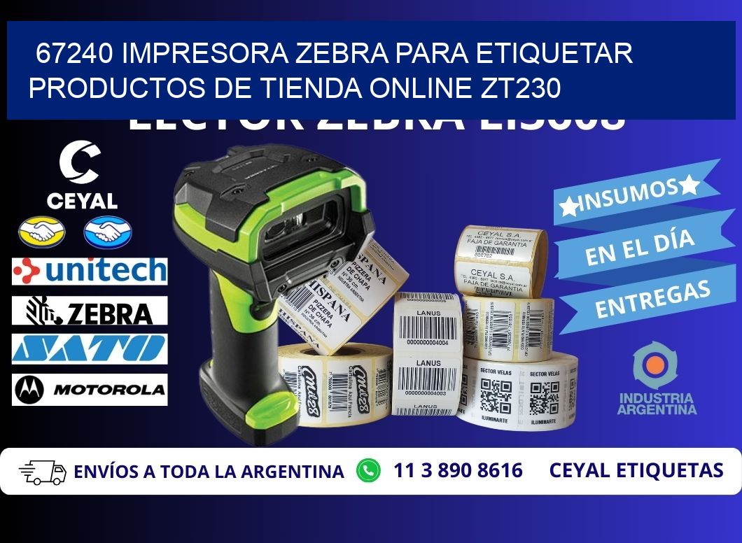 67240 impresora Zebra para etiquetar productos de tienda online ZT230