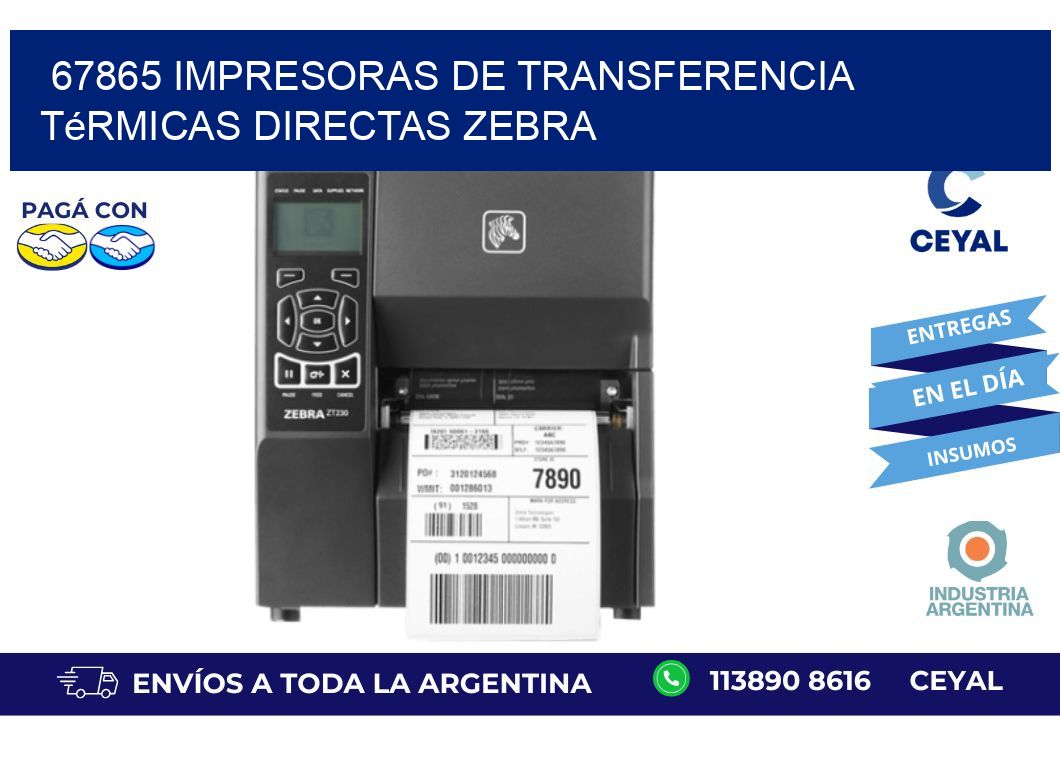 67865 impresoras de Transferencia térmicas directas zebra