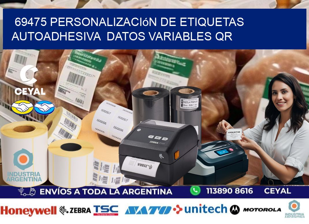 69475 Personalización de etiquetas autoadhesiva datos variables QR