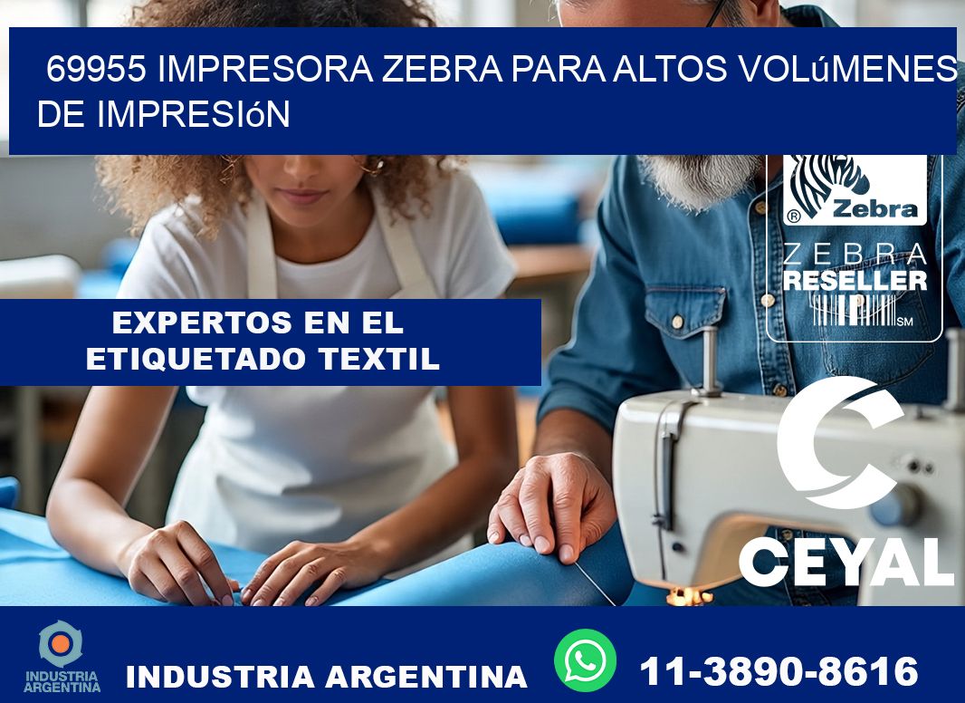 69955 impresora zebra para altos volúmenes de impresión