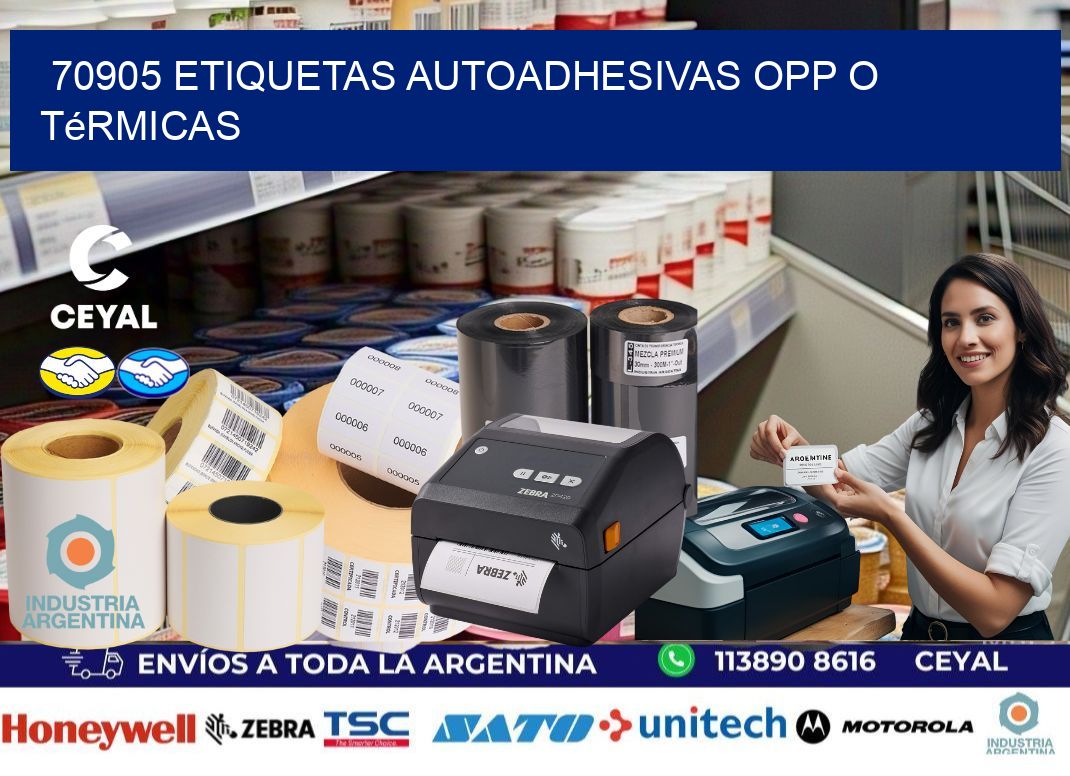70905 etiquetas autoadhesivas opp o térmicas