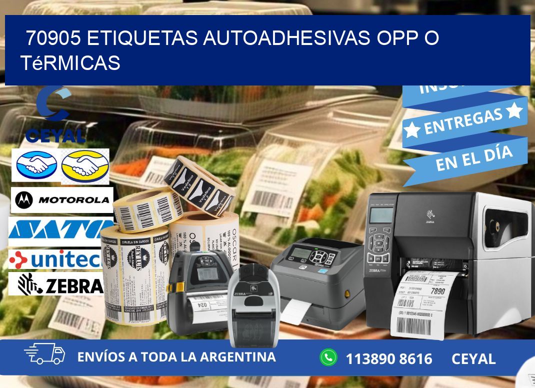 70905 etiquetas autoadhesivas opp o térmicas