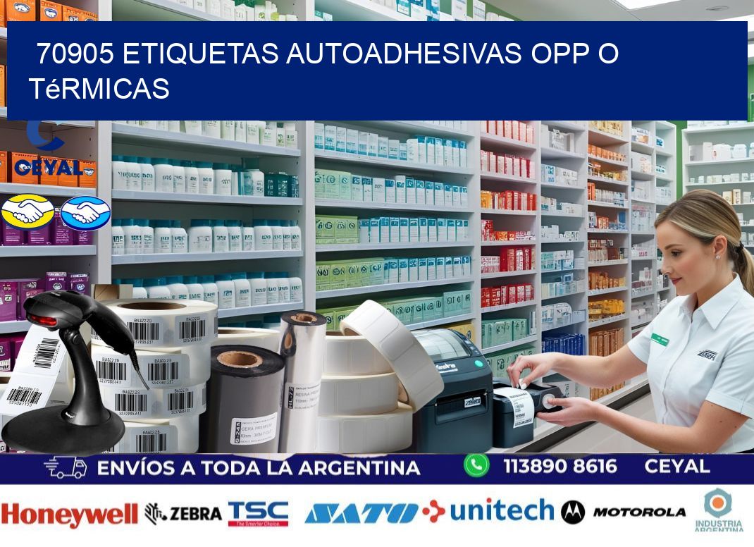 70905 etiquetas autoadhesivas opp o térmicas