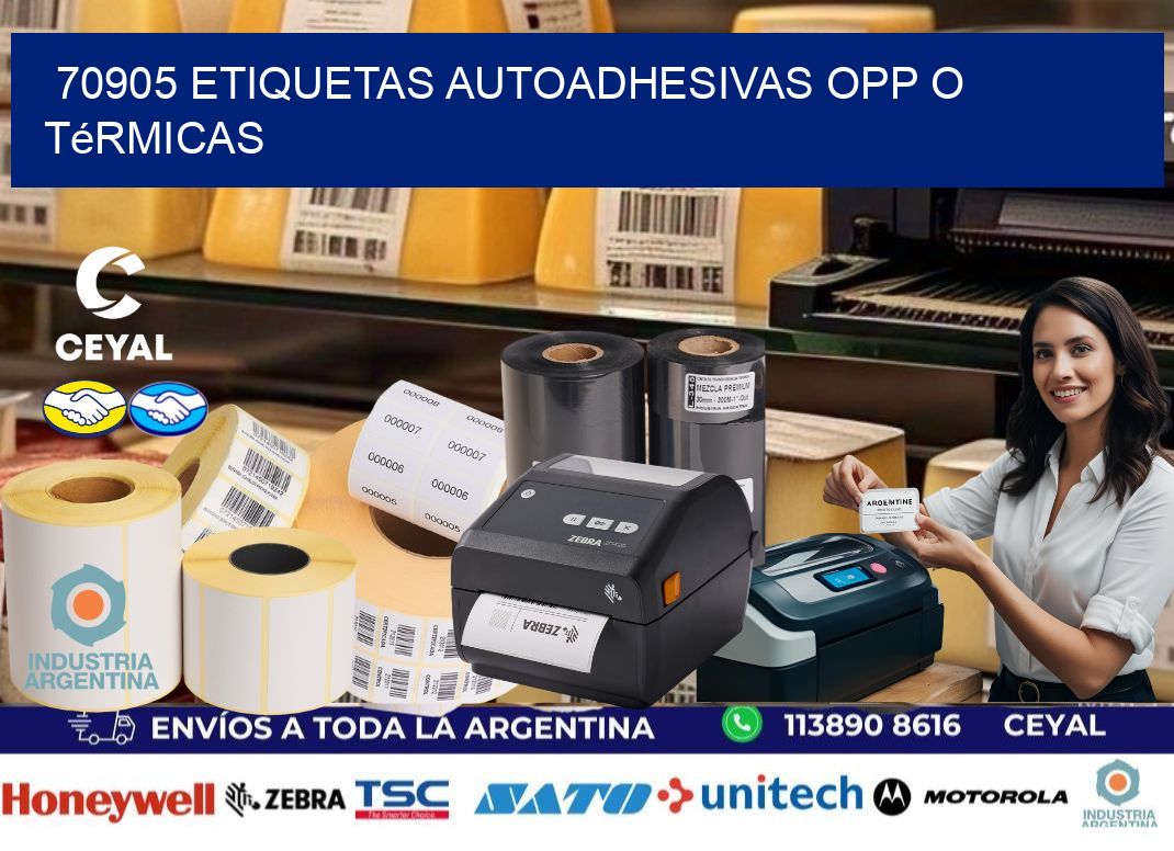 70905 etiquetas autoadhesivas opp o térmicas