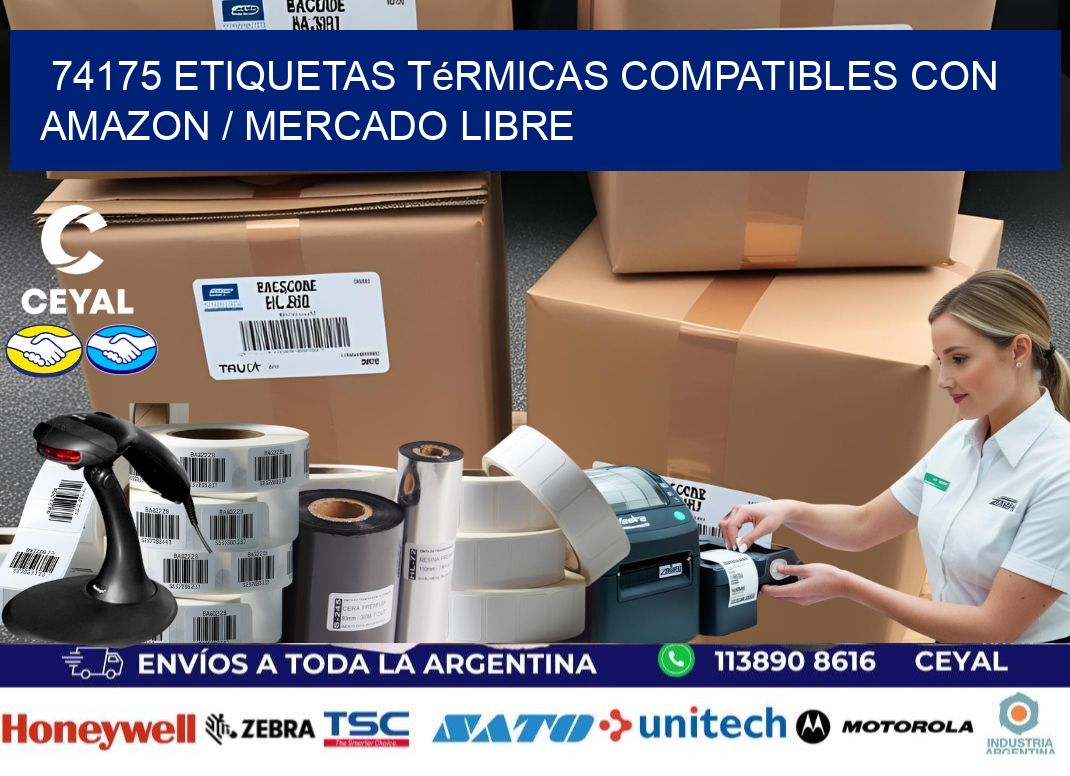 74175 etiquetas térmicas compatibles con Amazon / Mercado Libre