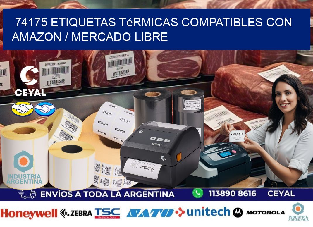 74175 etiquetas térmicas compatibles con Amazon / Mercado Libre