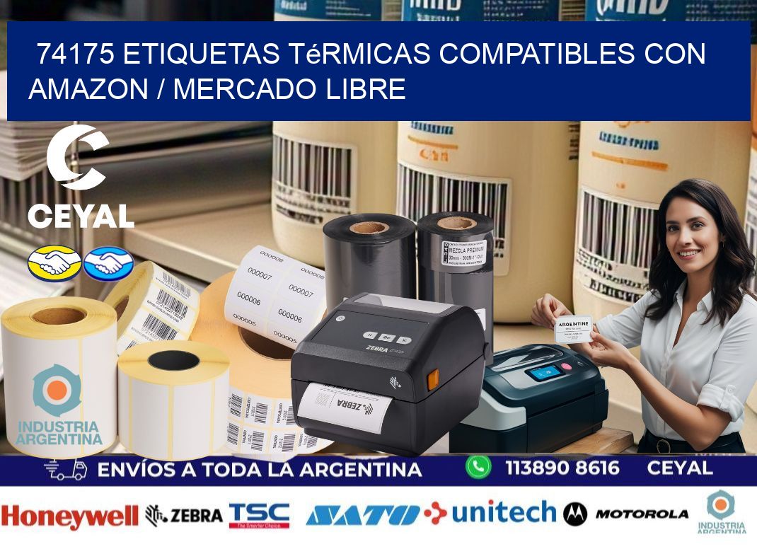 74175 etiquetas térmicas compatibles con Amazon / Mercado Libre