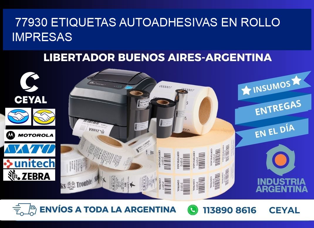 77930 Etiquetas autoadhesivas en rollo impresas