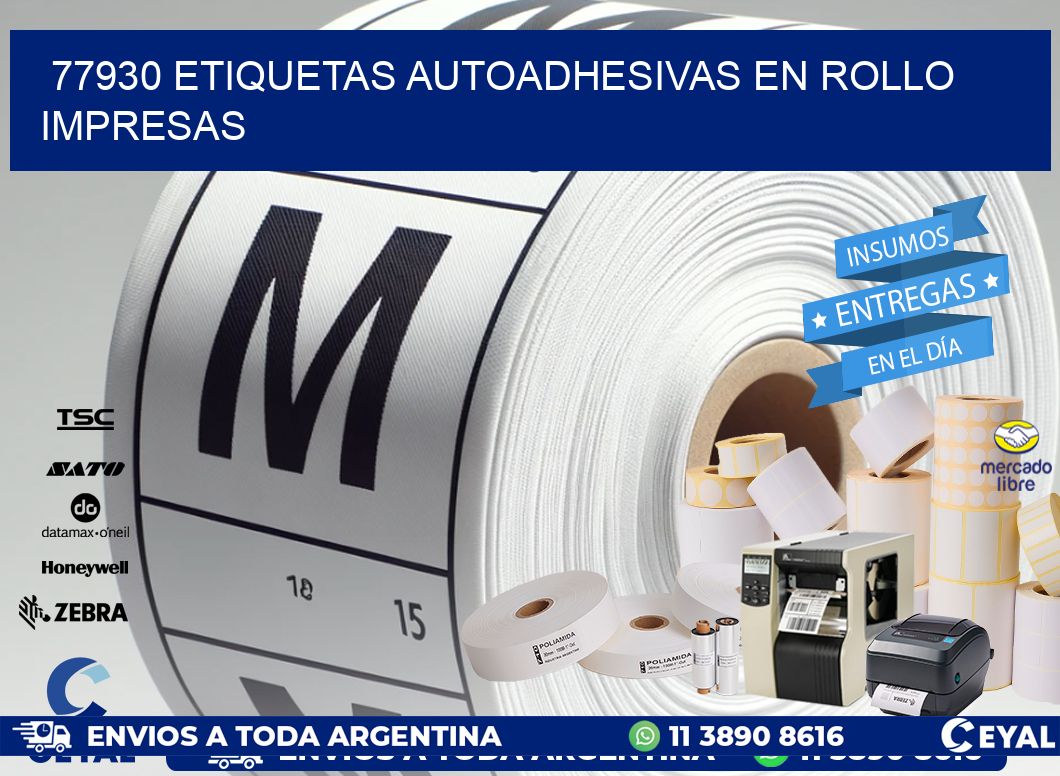 77930 Etiquetas autoadhesivas en rollo impresas