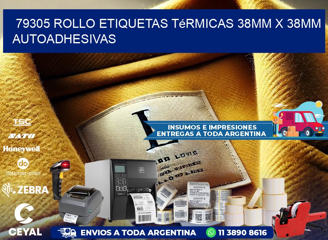 79305 Rollo Etiquetas Térmicas 38mm X 38mm Autoadhesivas