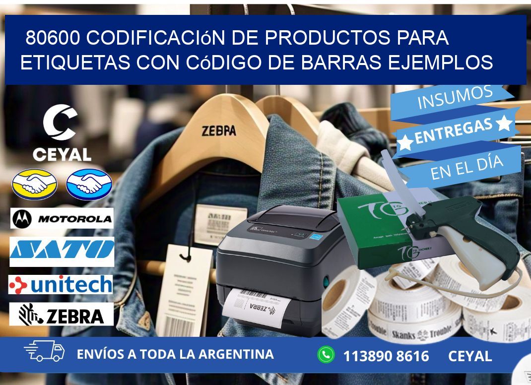 80600 Codificación de productos para etiquetas con código de barras ejemplos