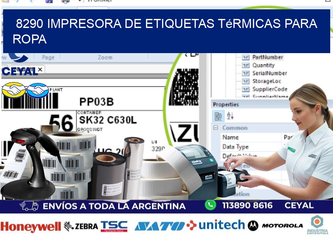 8290 impresora de etiquetas térmicas para ropa