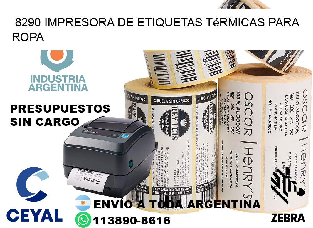 8290 impresora de etiquetas térmicas para ropa