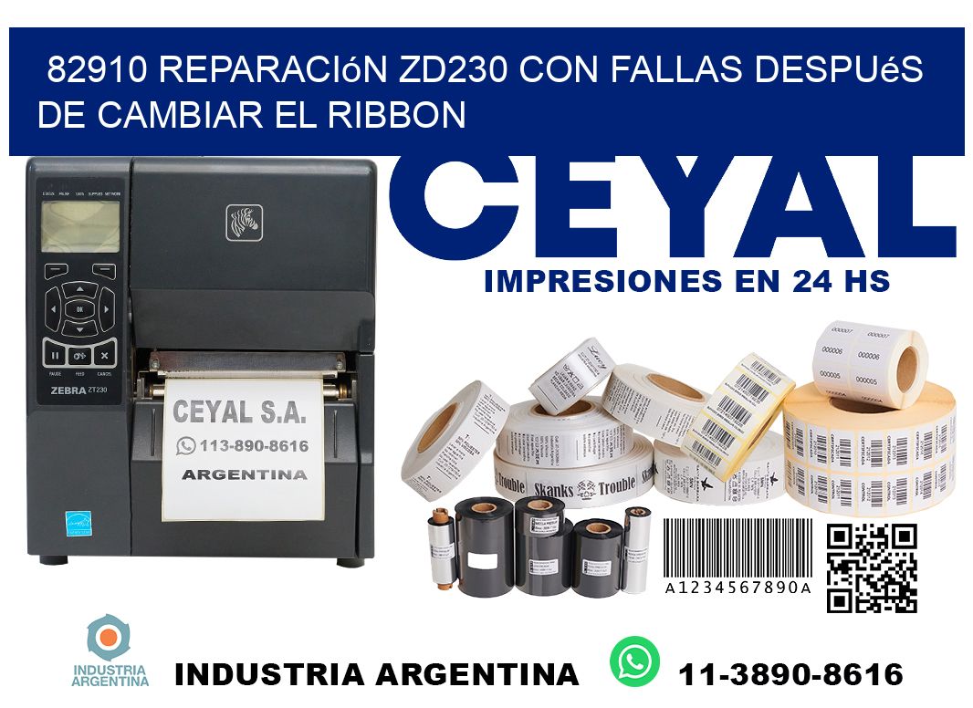 82910 reparación zd230 con fallas después de cambiar el ribbon