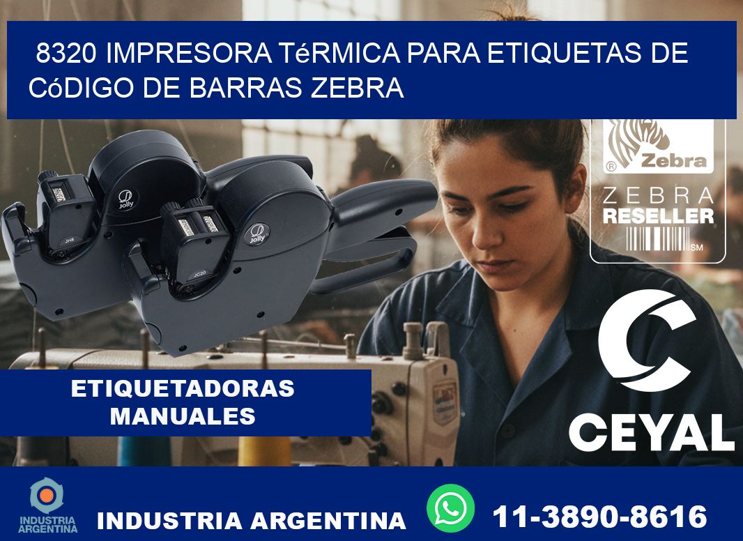 8320 impresora térmica para etiquetas de código de barras Zebra