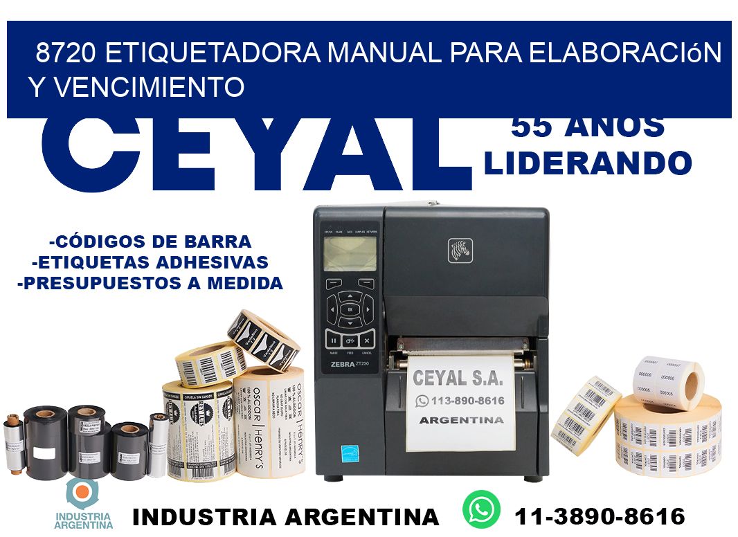 8720 etiquetadora manual para elaboración y vencimiento