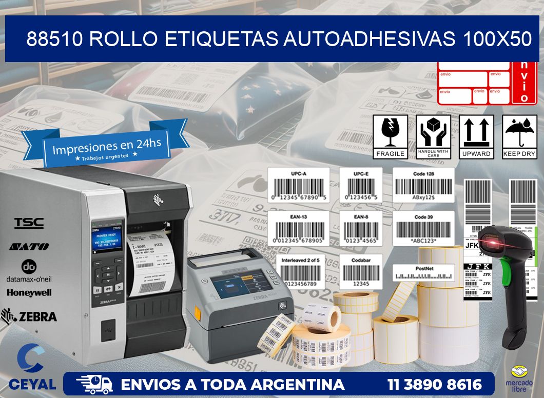 88510 Rollo Etiquetas autoadhesivas 100x50