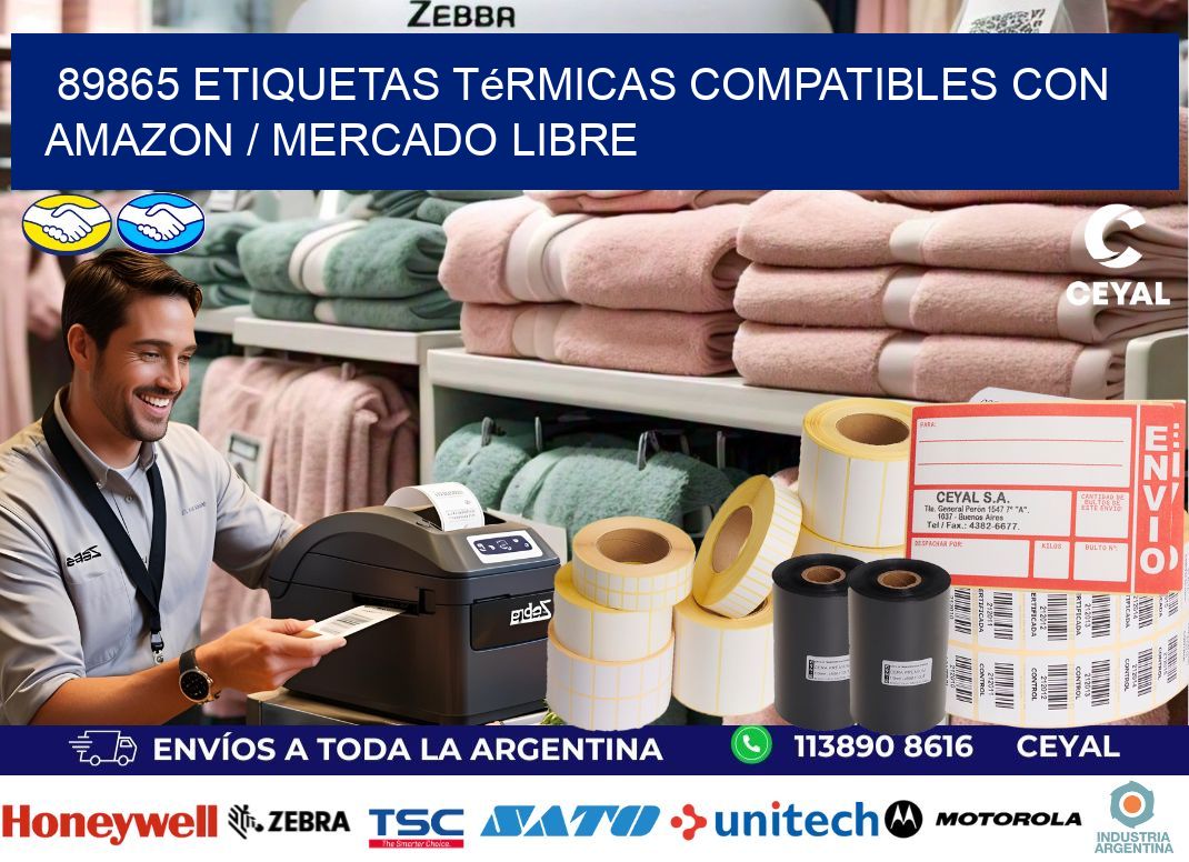 89865 etiquetas térmicas compatibles con Amazon / Mercado Libre