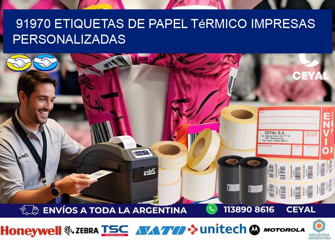 91970 Etiquetas de papel térmico impresas personalizadas
