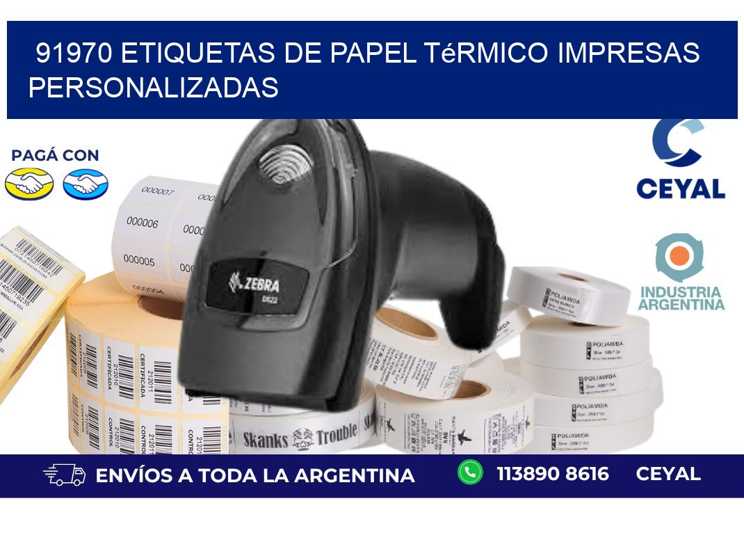 91970 Etiquetas de papel térmico impresas personalizadas