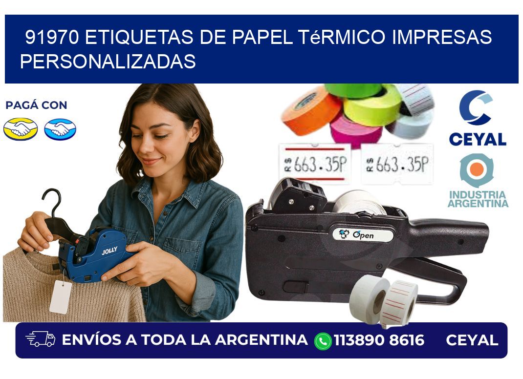 91970 Etiquetas de papel térmico impresas personalizadas