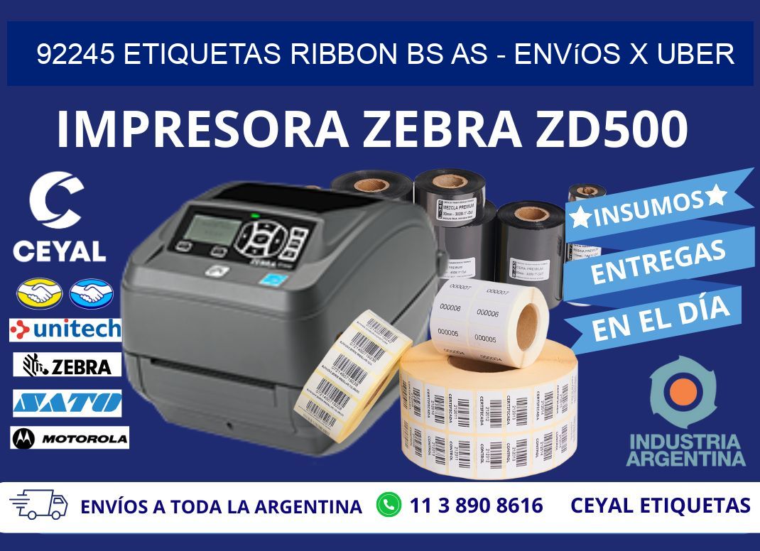 92245 etiquetas ribbon bs as - envíos x uber
