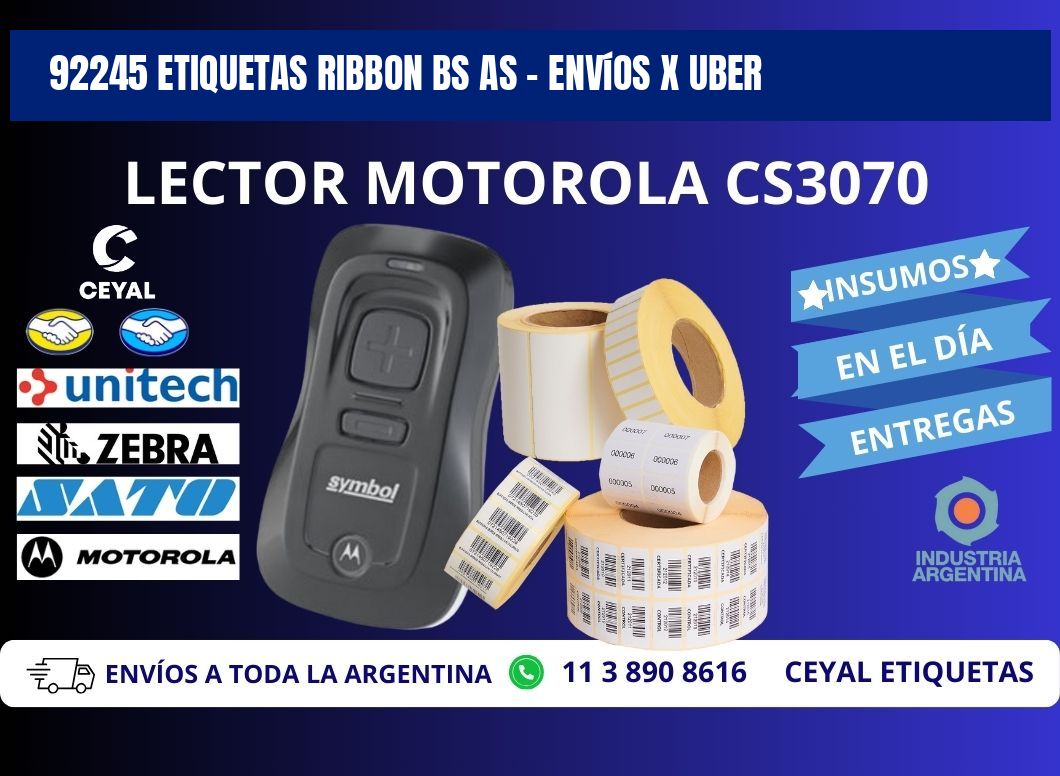 92245 etiquetas ribbon bs as - envíos x uber