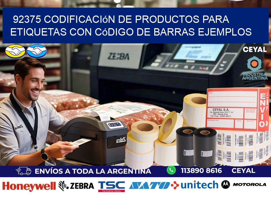 92375 Codificación de productos para etiquetas con código de barras ejemplos