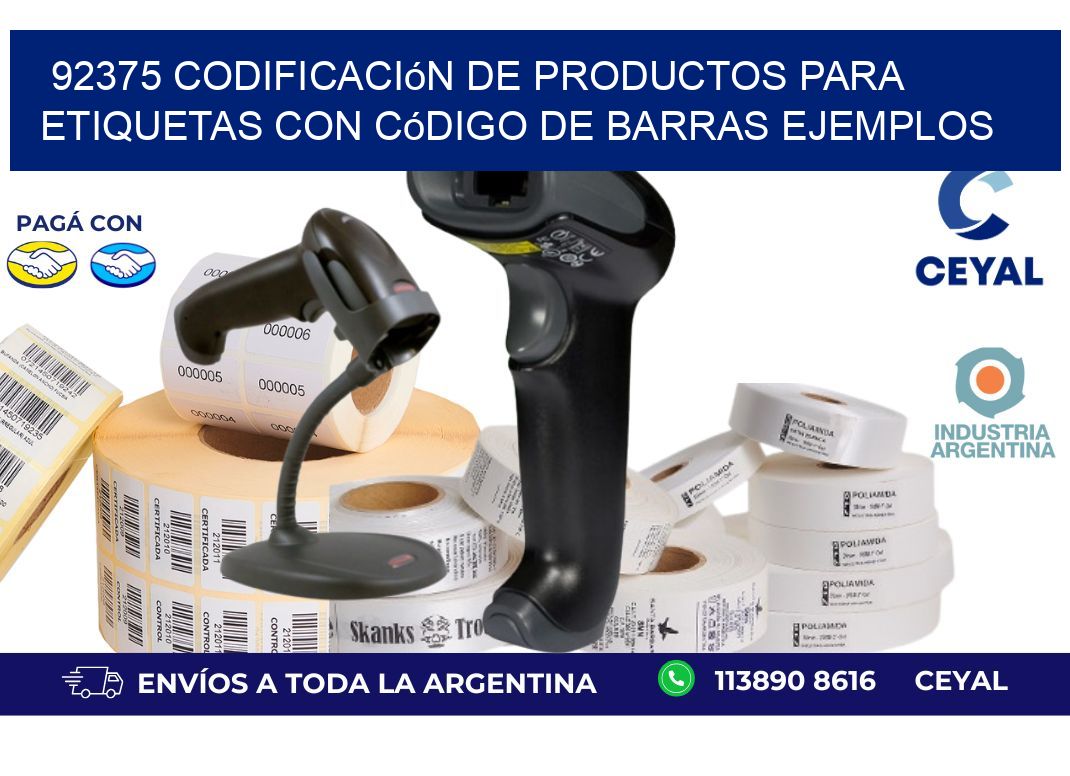 92375 Codificación de productos para etiquetas con código de barras ejemplos