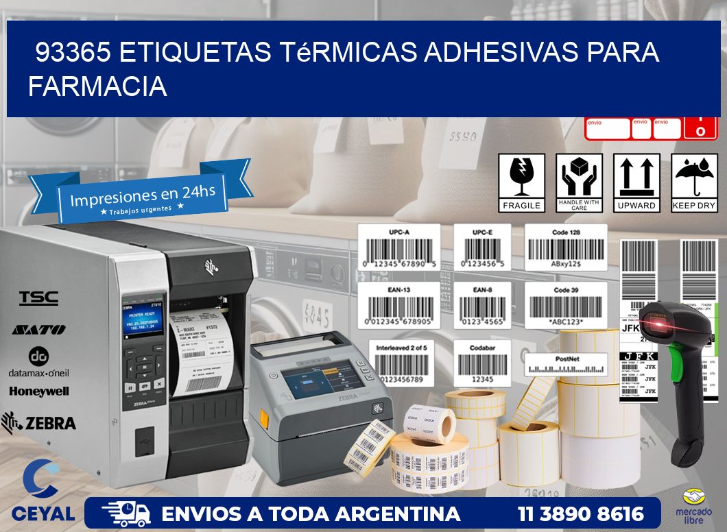 93365 etiquetas térmicas adhesivas para farmacia